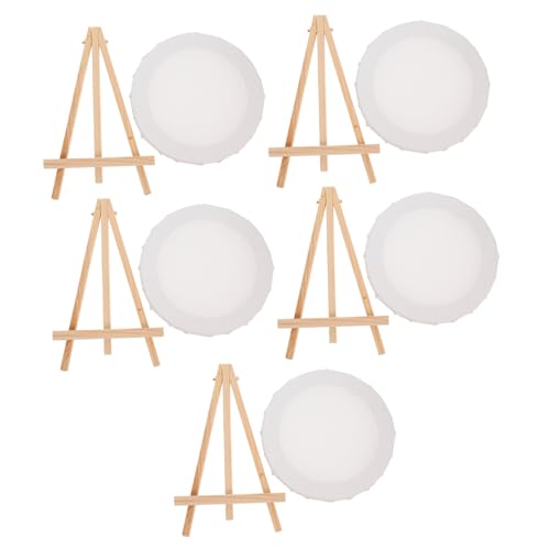 Mini caballetes de madera y lienzos circulares GALPADA para solucionar proyectos creativos 2