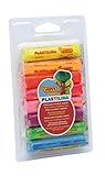 Blíster con 8 barras de plastilina de 15 gramos cada una: amarillo, naranja, naranja oscuro, rubí, rosa, lila, verde y azul neón