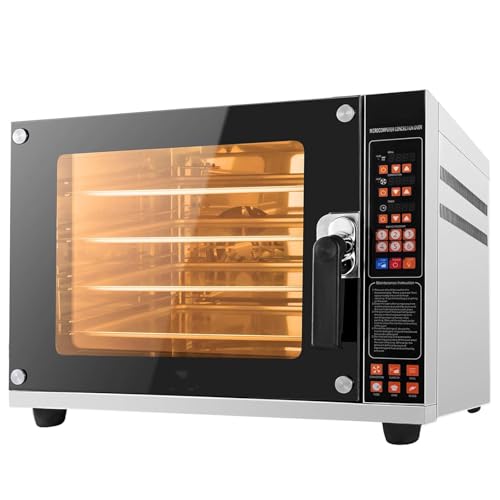Horno De Convección Comercial De 4500 W, Horno Multifunción De Sobremesa De 4 Capas Y 80 L Con Control De Temperatura De 20 a 300 ℃, Horno Freidora De Aire Para Restaurantes, Bares, Hoteles