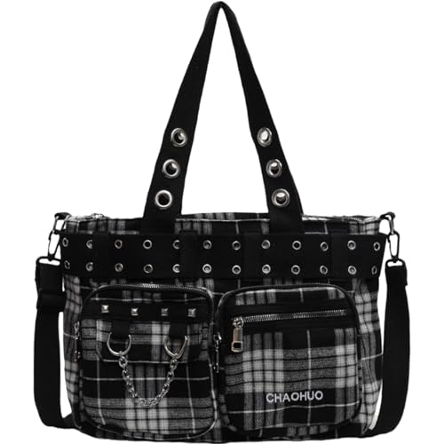 Y2k Plaid Messenger Bag Casual Crossbody Bag Handbag Travel Daypacks