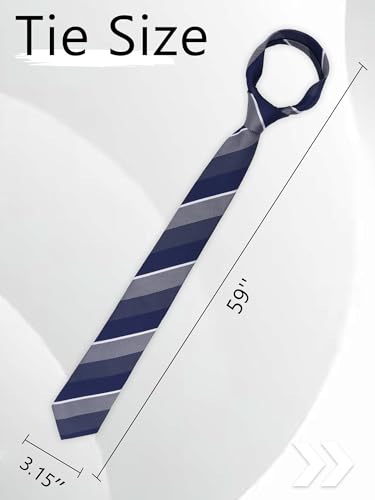 Image of Luckyvestir Striped Ties for Men Classic 3.15 inch Men's Tie Formal Neckties for Business Graduation Dinner Wedding