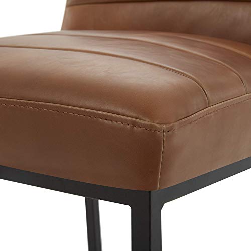 Amazon Brand – Rivet Decatur Modern Faux Leather Kitchen Counter-Height Stool, 37"H, Tan Brown #TOP2