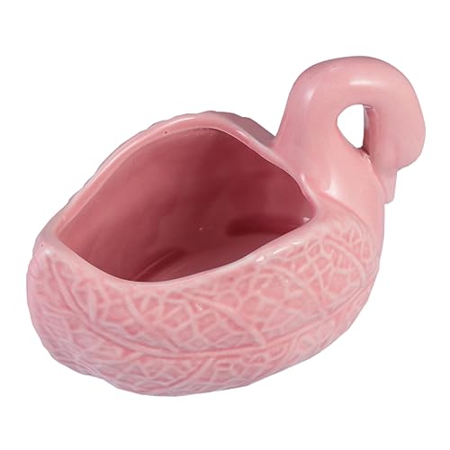 Happyyami Maceta suculenta de cerámica Swan Swans Home Decor decoração casa Olla vitroceramica sartén cerámica Planta Largo Aire maceteros Maceta de suculentas Maceta en Forma de Cisne Rosa
