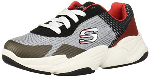 Skechers Kids Boy's Sportronix 98160L Sneaker, Grey/Black, 1 Medium US Little Kid