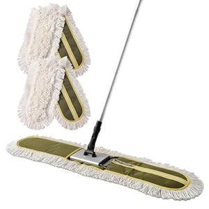 36″ Commercial Dust Mops for Floor Cleaning Heavy Duty Floor Duster Mop with Long Handle Hotel Gym Household Cleaning Supplies for Hardwood, Tiles, Marble Floors,Green