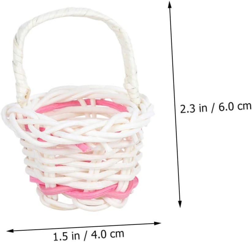 ABOOFAN 4sets Mini Woven Rattan for Decor Handheld Flower Storage Prop Lightweight Craft for Housewarming Photography and Home Decoration 15pcs*4
