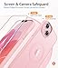 FNTCASE for iPhone 15 Plus Case: for iPhone 14 Plus Case [Compatible with Magsafe] Translucent Matte Cases with [Screen Protector] Military Grade Shockproof Protective Phone Cover - Light Pink