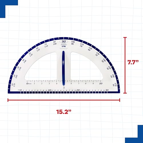 image for LEARNING ADVANTAGE Magnetic Dry Erase Protractor - Geometry Measuremen