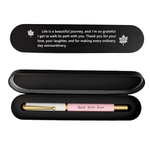 iyaone Thank You Wife Gift Pen - Best Wife Ever Pen with Message Box, Romantic Love Quote Gift, Anniversary Valentine''s Day Present for Her