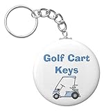 A&T Designs Golf Cart Keys 2.25” Keychain Golfing Golfer Course Club House