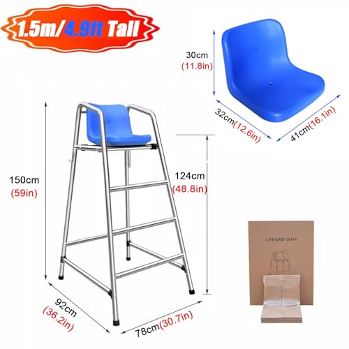 Silla de Salvavidas Alta de Acero Inoxidable 78x92x150cm miniatura 2