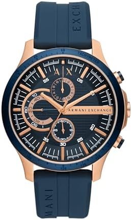 Armani Exchange Silicone Hampton Analog Blue Dial Men Watch-Ax2440, Blue Band