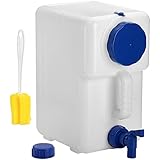Bekith 15L Wasserkanister mit festmontiertem Ablasshahn Tragbar Wasserauslauf Trinkwasserkanister, Wasser Kanister mit Deckel und Hahn fürs Camping Auto