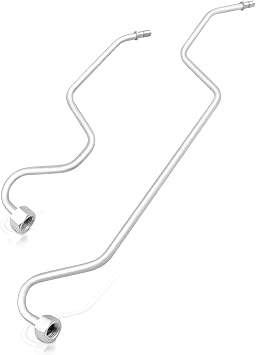 Rack Pinion Transfer Lines Hard lines on Rack Compatible with Tahoe Suburban Avalanche 2008-2014, Rack and Pinion Hydraulic Transfer Tubing Assembly Replace 15254059 15254058
