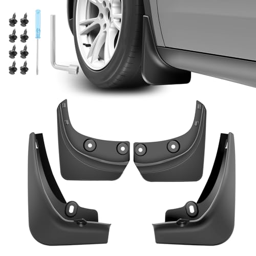 2021-2023 Tesla Model 3 Accessories Mud Flaps All Weather Car Protection [Protect Paint] No Drilling Required Tire Protector Mud Flaps for Tesla Model 3 2021-2023