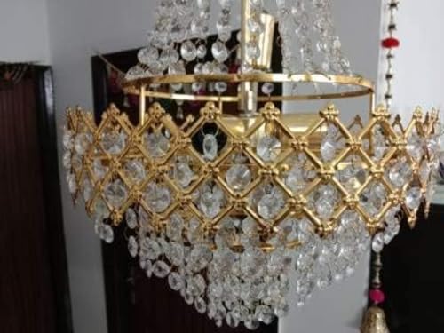 Image of Zingy Chandelier Ceiling Lamp 300mm Glass Crystal Big Size Jhumar Lamp fo Living Room /Hall (30 * 70 CM) (Bulb not Inluded) Holder Type E14