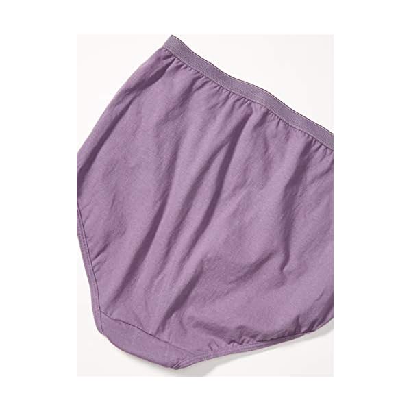 Just My Size Women's Plus Size Waist Cotton Underwear, High-Rise Brief, 6-Pack (Colors May Vary), Solid/Print Mix, 10