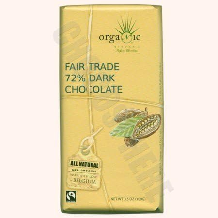 NIRVANA BELGIAN CHOCOLATES Organic Dark Chocolate 72% Cocoa Vegan, 3.5 OZ