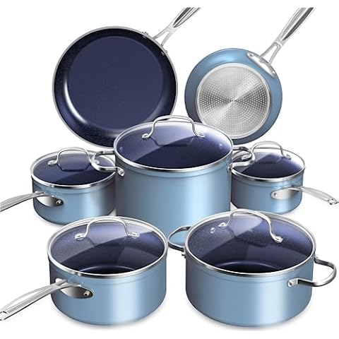 Nuwave Healthy Duralon Blue Ceramic Nonstick Cookware Set Cover