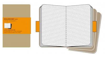 Moleskine Ruled Cahier Journal Kraft Xlarge lot de 3 carnets lignés grand format pour écrire