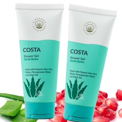 Aloegarve Costa Gel de ducha para el cuerpo, Gel de baño hidratante para pieles secas Gel de ducha tubo 100ml | Paquete de 2 Cover