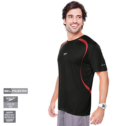 Speedo Eagle Camiseta de Manga Curta, Homens, Preto, M