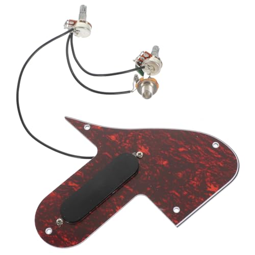 OFFSCH Mandolin Pickguard Assembly with Humbucking Pickup, Red Tortoise Pvc 3ply Plate, Guitar Scratch Protector Mandolin Accessories