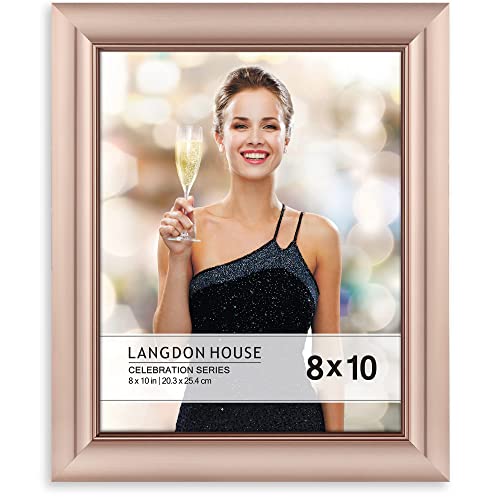 Langdon House - 8x10 Rose Gold Picture Frame - Contemporary Glam Frame