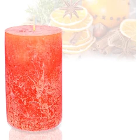 Smart Planet Velas Ambiental Rustic Vela de pilar en naranja grande Cover