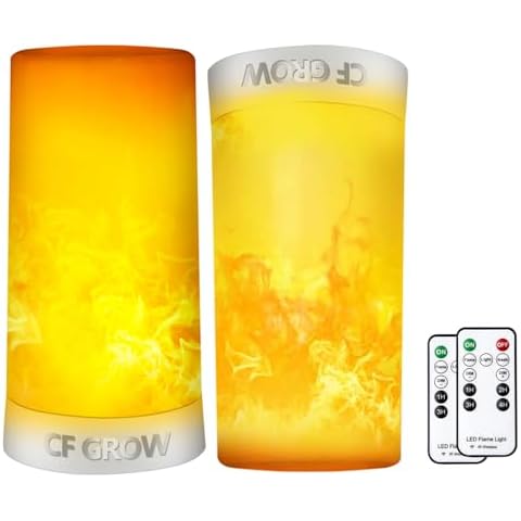 CFGROW LED Flame Effect Light with Remote & Timer Cover