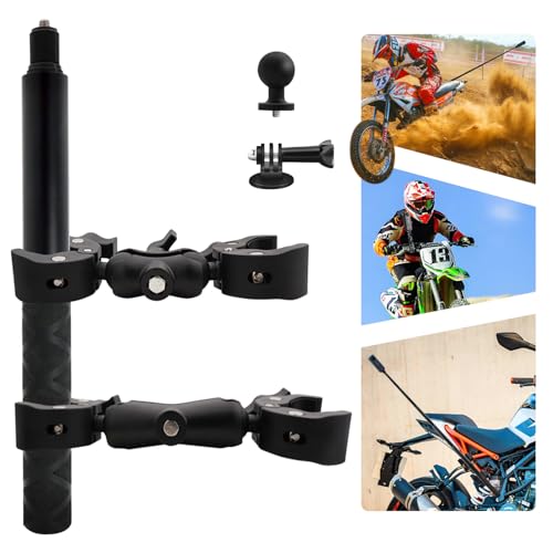 Fixation guidon moto ultra robuste avec perche 59'' invisible anti-chute