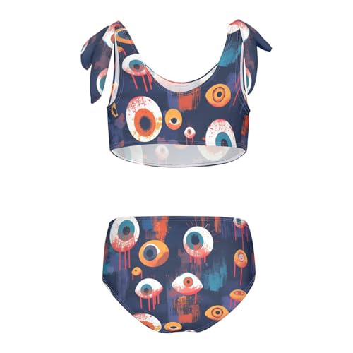 KLL Mystic Boho Evil Eyes Dots Contemporary Girls 2 Piece Bikini Sets Beach Bathing Suit Swimming Suits Adjustable Shoulder2
