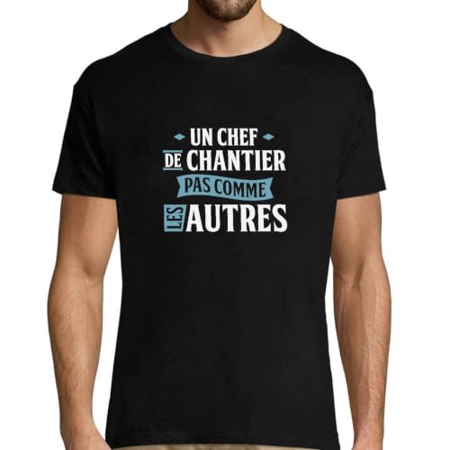 T-shirt Chef de Chantier original à porter le week-end en famille pour papa