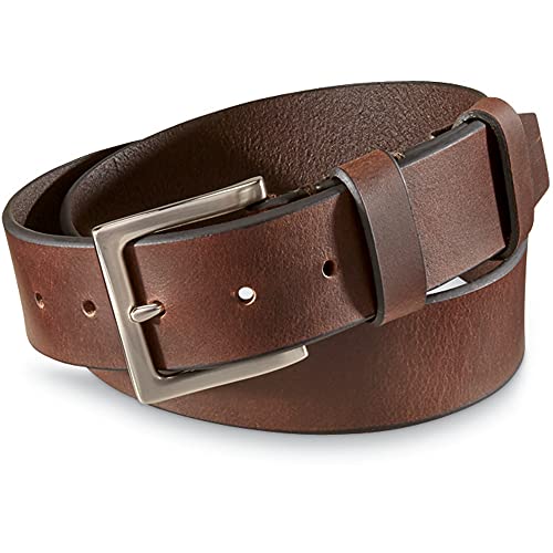 Guide Gear Men's 1.5" Leather Belt for Work, Casual, Dress, 2-Pack (Brown and Black Belts)4