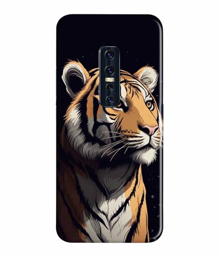 Image of Tiger Faces Animal Printed Hard Back Case Cover & Compatible for Vivo V17 Pro (Multicolor) - D1807