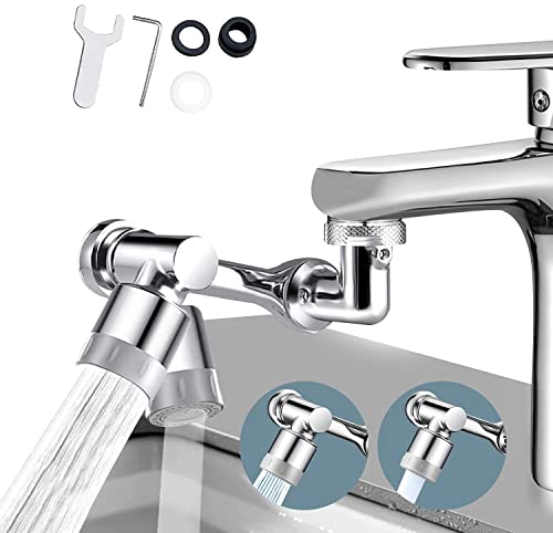 Oukesa 1080 Degrés Aérateur de Robinet Pivotant, Embout Robinet Rotatif, Aerator Splash Filter Faucet, 2 Modes Réglable Rallonge Robinet Filtre Pulvérisateur Pour Cuisine Salle De Bain (FM20/22/24) Cover