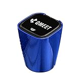 Car Ashtray,Portable Ashtray for Car,Mini Car Trash Can,Detachable Stainless Steel Smokeless Ash Tray with Lid,LED Blue Light,Ideal for Car,Home and Office (BLUE)