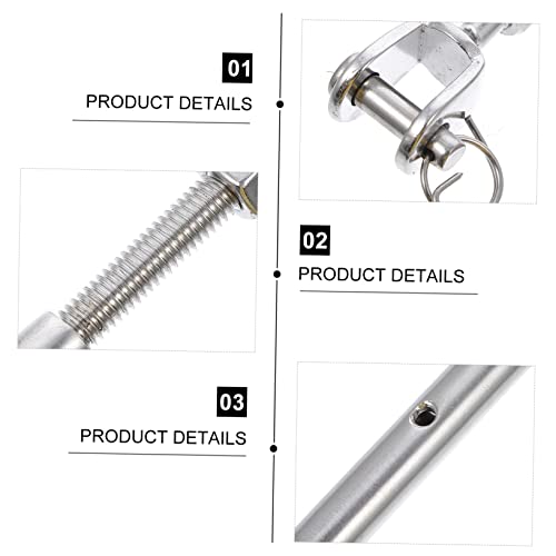 PartyKindom 3 piezas Tensor de Cuerpo Cerrado con Gancho y Tornillo de Acero para Tensar Cables y Cuerdas de Tienda miniatura 4