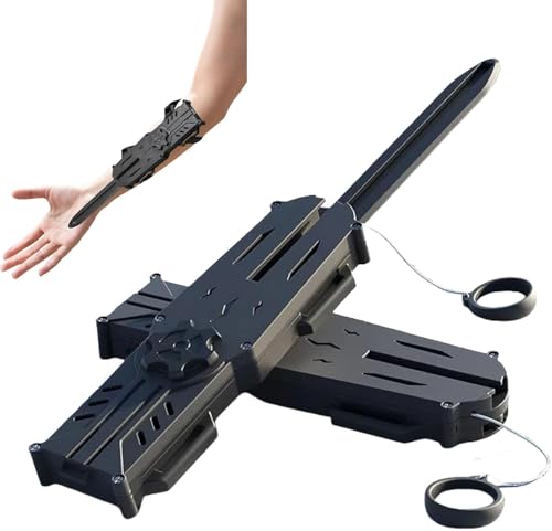 2026 Retractable Plastic Hidden Blade Costume Prop Adult Cosplay Accessory Soft Plastic 6.5 to 11.2 Extendable Design (1 Black)