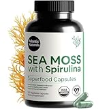 Atlantic Naturals Sea Moss with Spirulina Superfood Capsules - Multivitamin Supplement Supports Healthy Iron and Immune Health, Alternative to Seamoss Gel and Powder - Irish Sea Moss Capsules (120 ct)