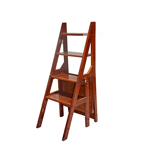 Wooden Folding Step Stool Chair - Portable Ladder Stool For Home Library - Multifunctional Stepladder Stairway Chair, Max capacity 150kg