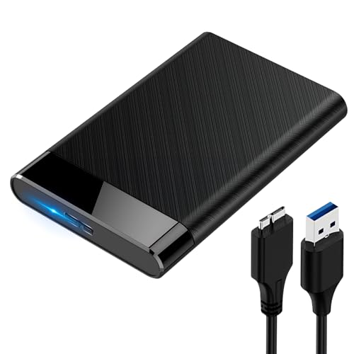 Boitier Disque Dur 2.5 Pouces, 5Gbps USB 3.0 Boitier Externe Disque pour Disque Dur Externe 2.5'' SATA HDD/SSD (7/9.5mm) Câble USB 3.0 Inclus Boitier SSD...