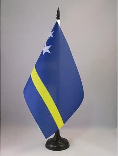 Miniatura 22 de Bandera de mesa Colombia 5'' x 8'' - Bandera de escritorio colombiana 8.3 x 5.5 in - Barra y base de plástico negro - AZ FLAG