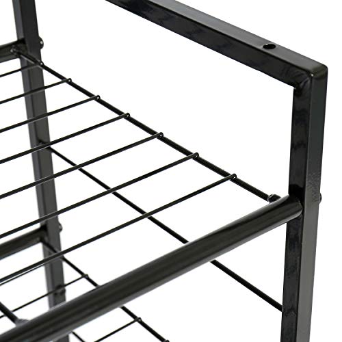 JEROAL 4-Tier Stackable Shoe Rack, Metal Shoe Shelf Storage, Shoe Storage Organizer for Entryway, Cloakroom and Living Room, Black - Thumbnail 6