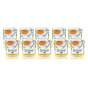 Schesir Cat Soup Wild Pink Salmon and Carrots Pouch 85 gm (Pack of 10)