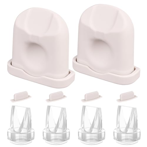 Breast Pump Replacement Parts Kit Compatible with Eufy Electric Wearable Breast Pumps E10 / E20 / S1 / S1 Pro, 10PCS Includes 4 Spout Caps, 4 Duckbill Valves & 2 Silicone Diaphragms, BPA Free
