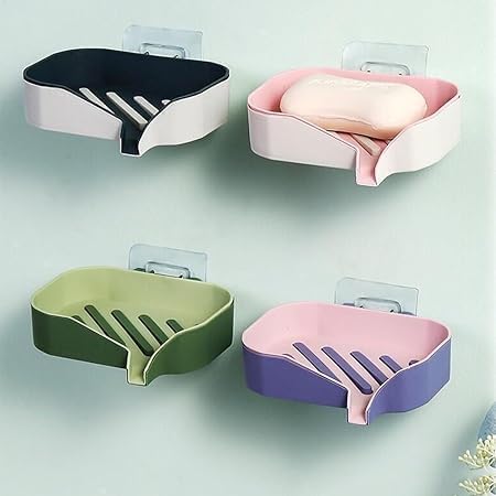 Hells Kitchen Soap Holder Wall-Mounted Household Bathroom Drain Soap Dishes Box Toiletries Organizer Kitchen Storage(Pack of 1)