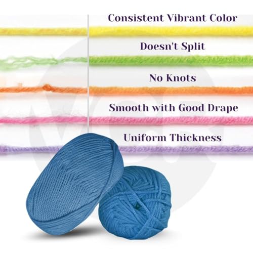 Image of VCR Classic Blue Yarn, 100 Grams Hank, 190 Meters Length, Acrylic Ball for Crochet and Knitting, Soft Crosia Threads, Pack of 1 Yarn, Suitable for DIY Crafts