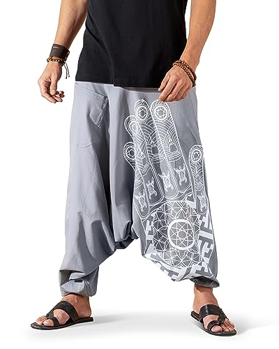 Image of The Veshti Company Printed Harem Pants for Men's Cotton Hippie Style Baggy Boho Yoga Pajama Pant with Pocket