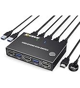 KCEVE KVM切替器 ※EDIDなし Amazon.co.jp: KCEVE HDMI KVM切替器 PC切替器 2入力1出力、4K@60Hz